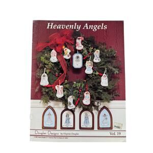 Vintage Heavenly Angels Cross Stitch Book 1988 12 Designs Holiday Graduate Baby